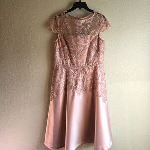 Adrianna Papell Pink Lace Dress